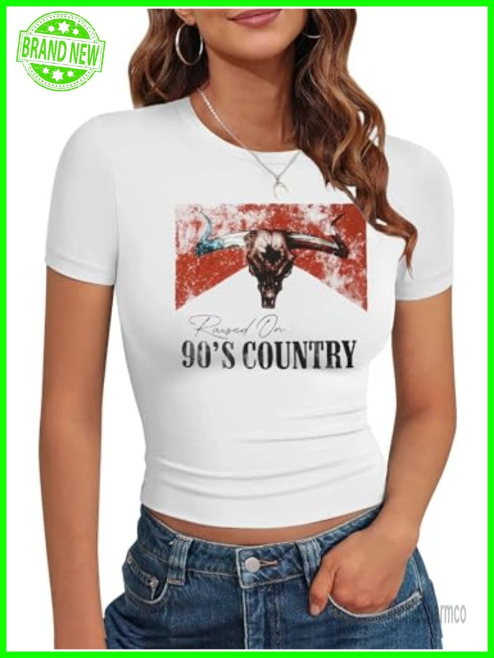 Women's Western Cowgirl Crop Top Short Sleeve Graphic Tee